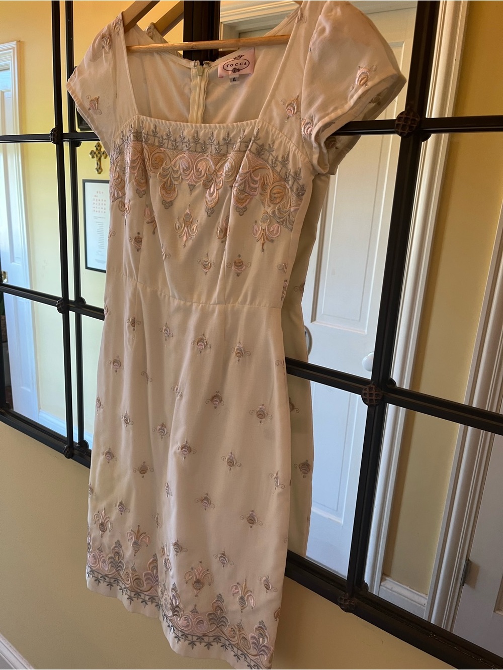 TOCCA Vintage Embroidered Body and Cap Sleeve Dress